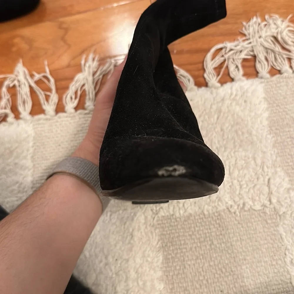 Steve Madden Black Suede Sock Bootie - Picture 3 of 4